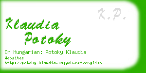 klaudia potoky business card